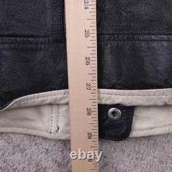 Wilsons Leather Jacket Mens XXL Cafe Racer M Julian Moto Striped Quilted Black