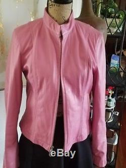 Wilsons Leather Maxima Pink Motorcycle Moto Riding Jacket Women's Medium