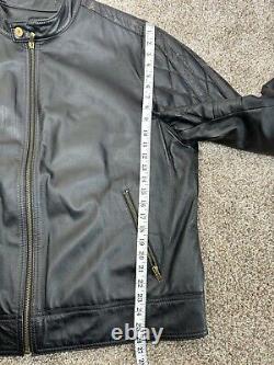 Wilsons Leather Men's Size XXL Black Full Zip Moto Genuine Leather Jacket