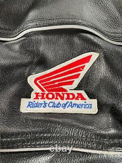 Wilsons Leather Mens Leather Jacket L Large Black Honda Riders Club VTX