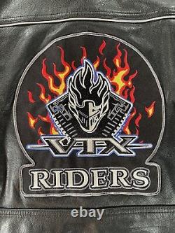 Wilsons Leather Mens Leather Jacket L Large Black Honda Riders Club VTX