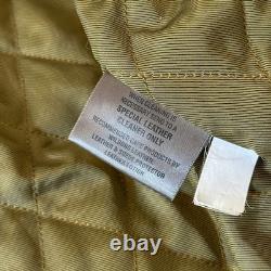 Wilsons Leather Motorcycle Jacket M. Julian Orange Striped Sleeves Quilted Men L