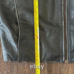 Wilsons Leather Motorcycle Jacket M. Julian Orange Striped Sleeves Quilted Men L