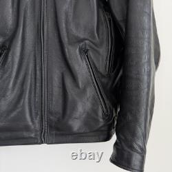 Wilsons Leather Motorcycle Jacket Mens Medium Black Cafe Racer Moto Thinsulate
