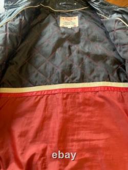 Wilsons Leather VTG Striper Black Motorcycle Leather Cafe Jacket Large Men