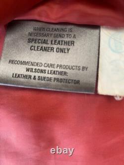 Wilsons Leather VTG Striper Black Motorcycle Leather Cafe Jacket Large Men