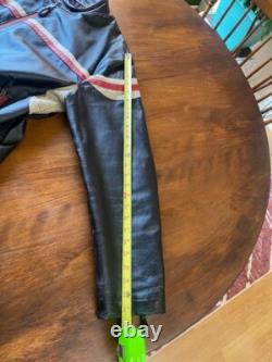 Wilsons Leather VTG Striper Black Motorcycle Leather Cafe Jacket Large Men