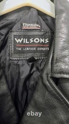 Wilsons Leather XL Black Motorcycle Jacket Thinsulate Insulated Cowhide