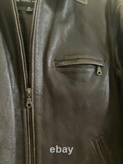 Wilsons Men's Leather Jacket. Size M. Vtg. Brown Distressed, Motorcycle Full Zip