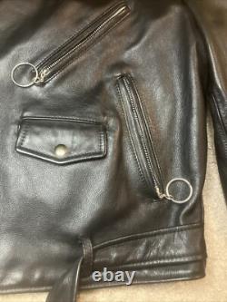 Wilsons Open Road Genuine Leather Motorcycle Jacket Mens Size 46 Thinsulate