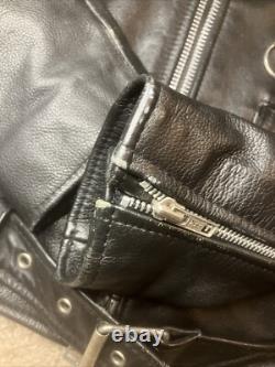 Wilsons Open Road Genuine Leather Motorcycle Jacket Mens Size 46 Thinsulate