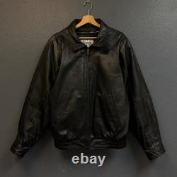 Wilsons Pelle Studio M men's black Leather riding motorcycle bomber jacket