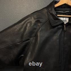 Wilsons Pelle Studio M men's black Leather riding motorcycle bomber jacket
