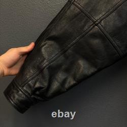 Wilsons Pelle Studio M men's black Leather riding motorcycle bomber jacket