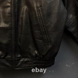Wilsons Pelle Studio M men's black Leather riding motorcycle bomber jacket