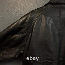 Wilsons Pelle Studio M men's black Leather riding motorcycle bomber jacket