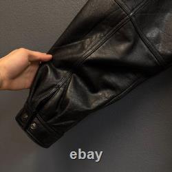 Wilsons Pelle Studio M men's black Leather riding motorcycle bomber jacket