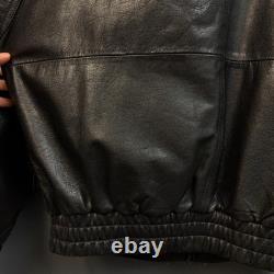 Wilsons Pelle Studio M men's black Leather riding motorcycle bomber jacket