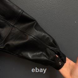 Wilsons Pelle Studio M men's black Leather riding motorcycle bomber jacket