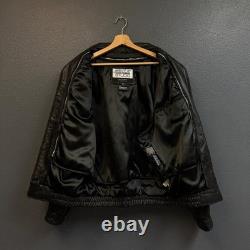 Wilsons Pelle Studio M men's black Leather riding motorcycle bomber jacket