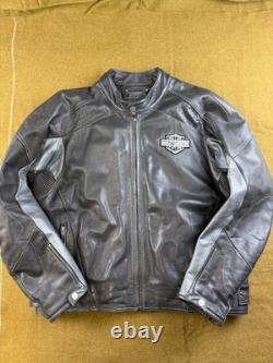 Wilsons Size XL Leather Black Julian Padded Harley Davidson Leather Cafe Jacket