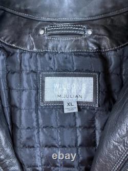 Wilsons Size XL Leather Black Julian Padded Harley Davidson Leather Cafe Jacket