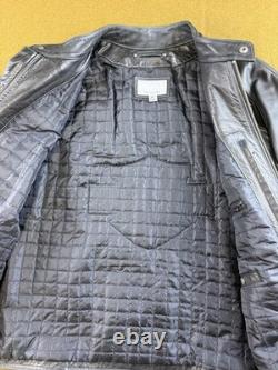 Wilsons Size XL Leather Black Julian Padded Harley Davidson Leather Cafe Jacket