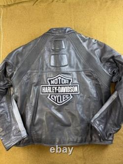 Wilsons Size XL Leather Black Julian Padded Harley Davidson Leather Cafe Jacket