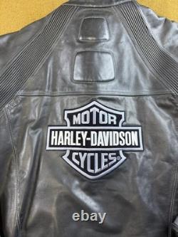 Wilsons Size XL Leather Black Julian Padded Harley Davidson Leather Cafe Jacket