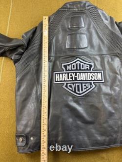 Wilsons Size XL Leather Black Julian Padded Harley Davidson Leather Cafe Jacket