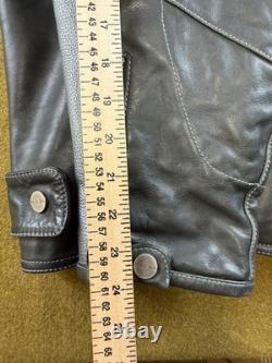 Wilsons Size XL Leather Black Julian Padded Harley Davidson Leather Cafe Jacket