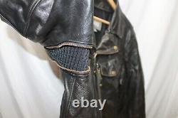 Wilsons XL Leather Heavy Weight Vented Motorcycle Black Jacket Biker Men