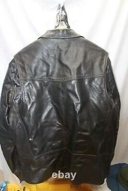 Wilsons XL Leather Heavy Weight Vented Motorcycle Black Jacket Biker Men