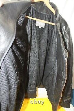 Wilsons XL Leather Heavy Weight Vented Motorcycle Black Jacket Biker Men