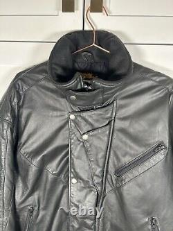 Wolff Vintage Motorcycle Bomber Leather Jacket Size 46 Made In Canada Preowned