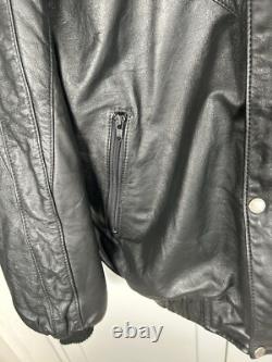 Wolff Vintage Motorcycle Bomber Leather Jacket Size 46 Made In Canada Preowned