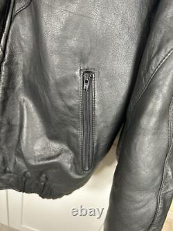 Wolff Vintage Motorcycle Bomber Leather Jacket Size 46 Made In Canada Preowned