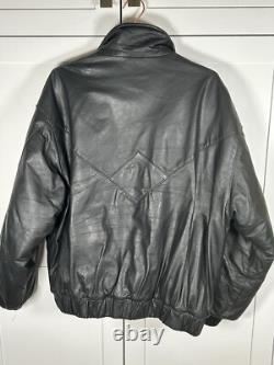 Wolff Vintage Motorcycle Bomber Leather Jacket Size 46 Made In Canada Preowned