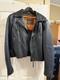 Woman's Black Leather Motorcycle Jacket / LARGE
