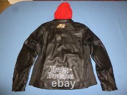 Women's Harley Davidson JOYRIDE 3-in-1 Leather Jacket + Hoodie Sz XL-97071-11VW