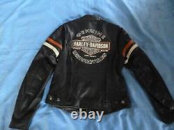 Women's Harley Davidson Miss Enthusiast 3-in-1 Leather Jacket Sz Med REFLECTIVE