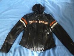 Women's Harley Davidson Miss Enthusiast 3-in-1 Leather Jacket Sz Med REFLECTIVE