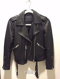 Womens Allsaints Balfern Leather Jacket (US2/UK6/EU34) Black