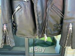 Womens Allsaints Higgen Lux Biker Shearling Motorcycle Leather Jacket 4