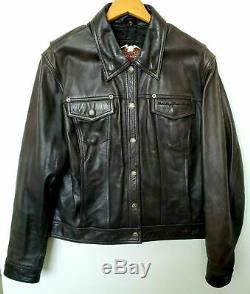 Womens Harley Davidson Motorcycle Black Leather Riding Jacket Size XL