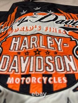 Womens Harley-Davidson Padded Riding Jacket SZ XL Orange /Black/White