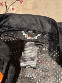 Womens Harley-Davidson Padded Riding Jacket SZ XL Orange /Black/White