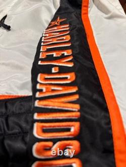 Womens Harley-Davidson Padded Riding Jacket SZ XL Orange /Black/White