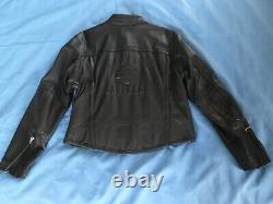 Womens Harley Davidson SHIFTER Embossed Black Leather Jacket Sz Large 98136-03VW