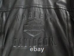 Womens Harley Davidson SHIFTER Embossed Black Leather Jacket Sz Large 98136-03VW